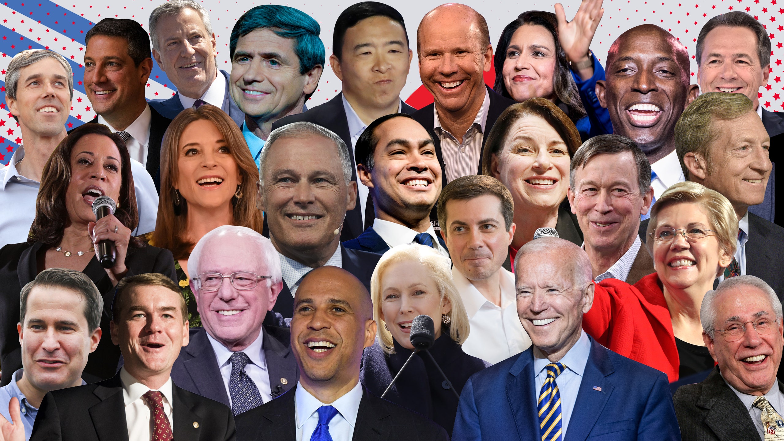 Colagem de todos os democratas 2020