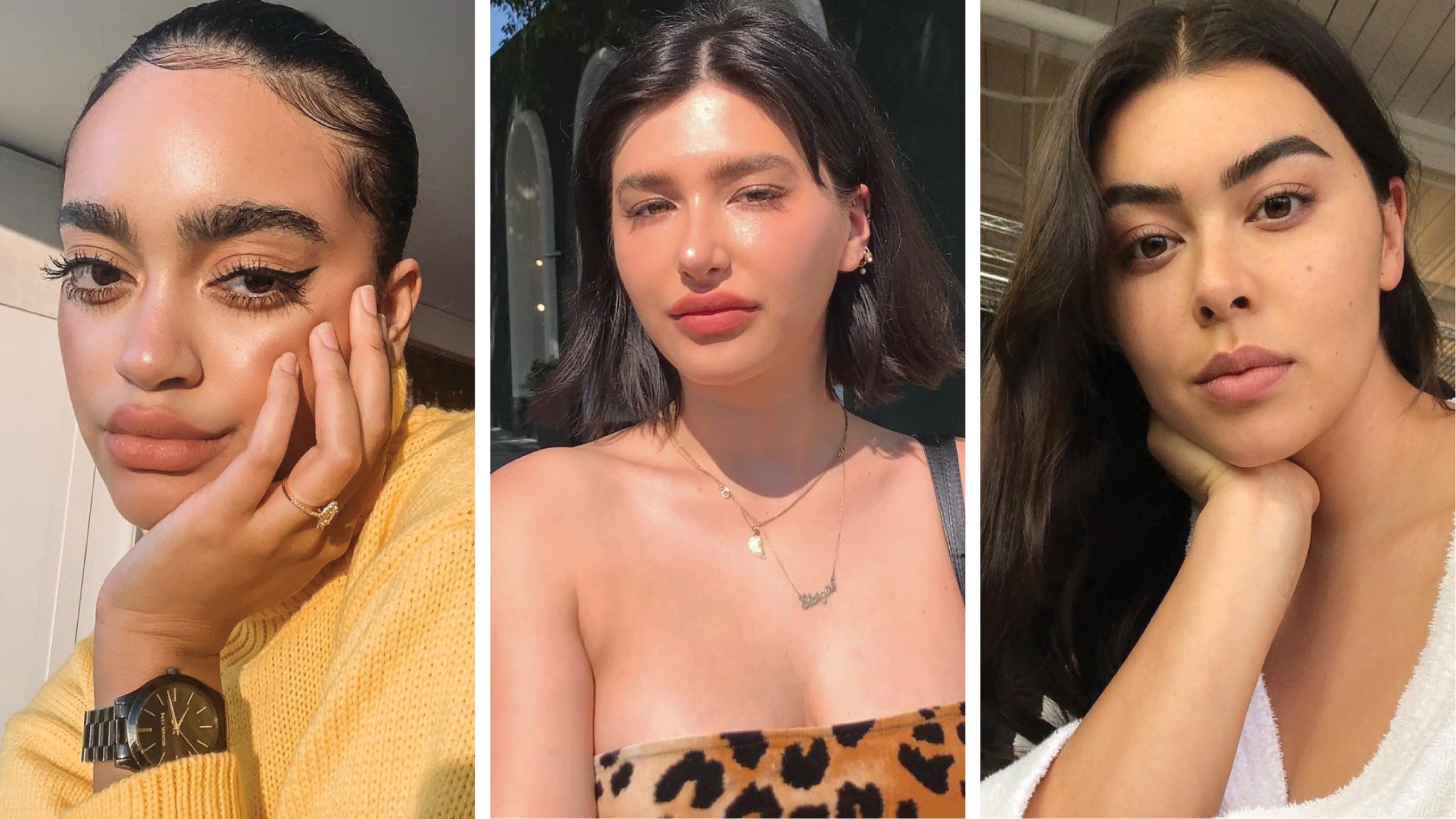 Três mulheres com sobrancelhas lindas compartilham dicas de cuidados com as sobrancelhas