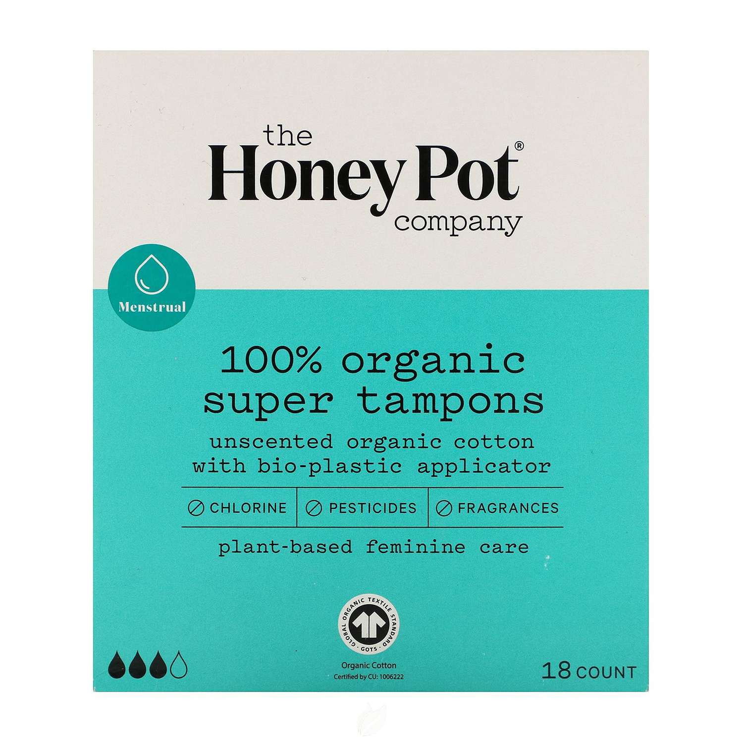 Tampões superorgânicos de bioplástico com aplicador The Honeypot Co.