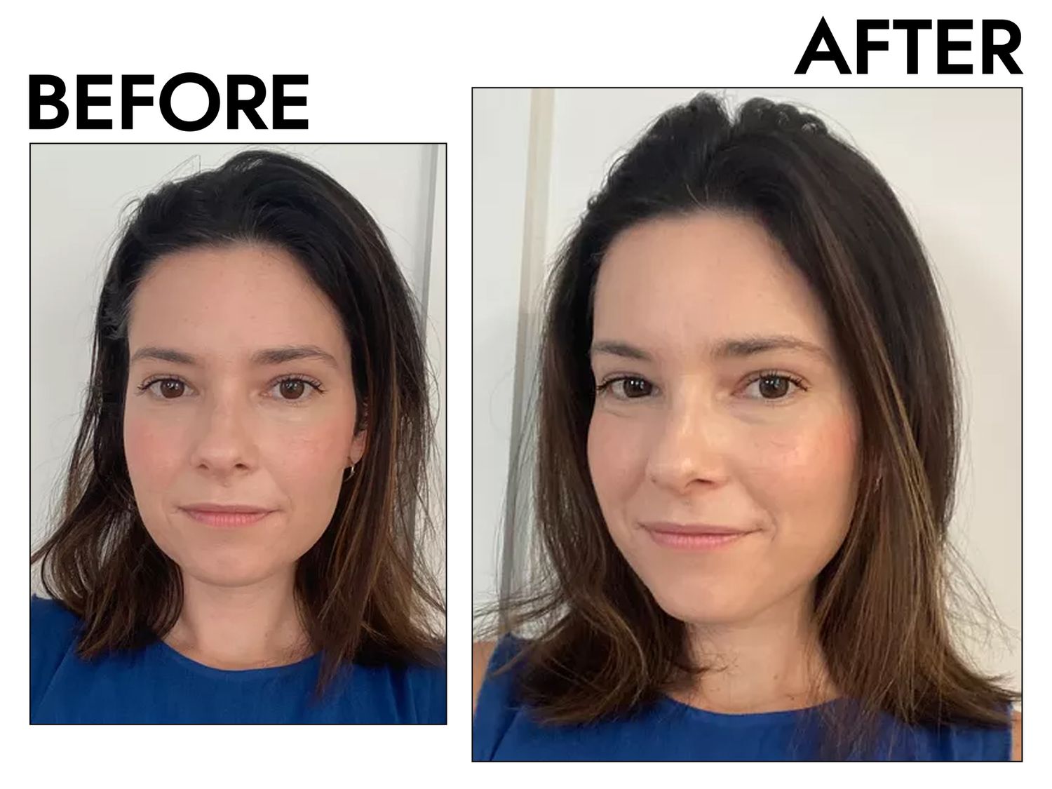 Antes e depois de usar shampoo seco klorane