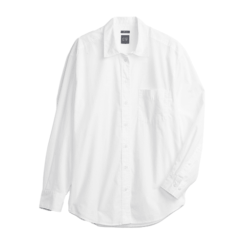 Camisa branca ótica oversized 100% algodão orgânico Gap